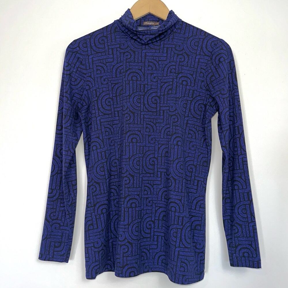 J. McLaughlin Nora Turtleneck Shirt Geo Print